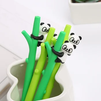 10 pcs Criativo Panda Canetas de Gel Crianças 05mm Fina Linha Neutra Caneta esferográfica de Escritório material Escolar do Estudante Papelaria Menino de Presente