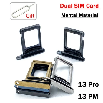 100Pcs/lotes Para IPhone Pro 13 / 13 Pro MAX Original Mental Dual Sim Cartão SD Ranhura Titular Adaptador + Pin Peças de Reposição