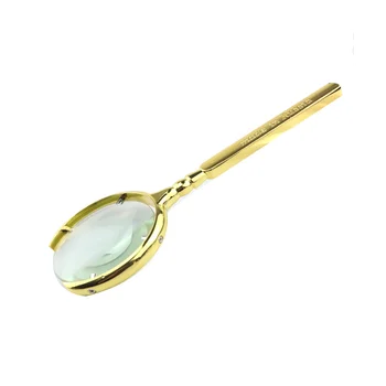 10X Vintage Leitura Lupa de Mão lente de aumento com Vidro Óptico de Ampliação da Lente Magnifie,Ouro