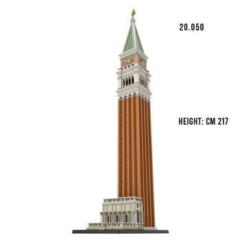 20050PCS Bloco de Construção Clássico Campanile Kit Modelo MOC-99638 Veneza, a Basílica de são Marcos Torre do Sino da Igreja de Tijolo Brinquedos Aldult Presente
