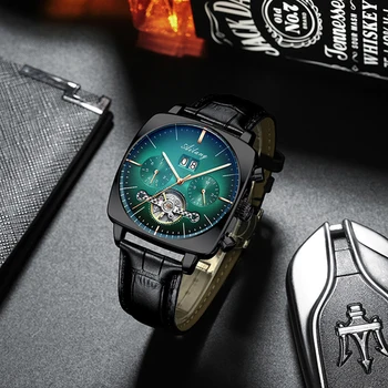 2022 novo AILANG original design homens do relógio mecânico automático do relógio oco de negócios de moda do couro pulseira de relógio