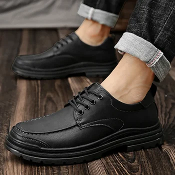 2023 a Primavera e o Outono, Moda de Nova Versátil Sapatos de homem de Espessura com sola de Sapatos Oxford Versátil Business Casual Sapatos para Homens Sólido