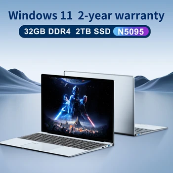 2023 Laptop De 15,6 Polegadas IPS Full HD Windows 11 Pro Notebook de Jogos para Pc Intel N5095 Computador de Escritório com impressão digital Retroiluminado Wifi, BT