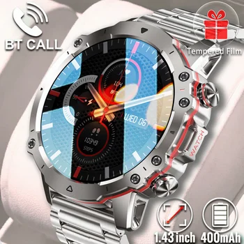 2023 Novo Smart Watch Homens Para Android Xiaomi Ios Esportes Impermeável Relógios De Fitness Rodada De Chamada Bluetooth Smartwatch Exterior Robusto
