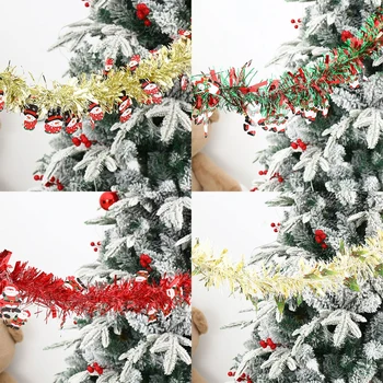 2m Iridescente Artificial mais furiosa Colorido Folha de Borla Guirlanda Árvore de Natal de Casamento, Festa de Aniversário, Decoração de Suprimentos