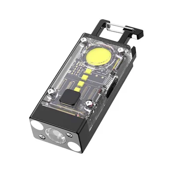 2PCS Lanterna elétrica do Keychain, 1500 Lumens Mini EDC Lanterna USB C com Magnético, 9 Modos Solar Pequena Lanterna Potente