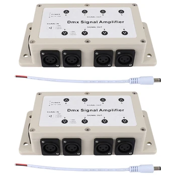 2X Dc12-24V 8 Canais de Saída Dmx Dmx512 Controlador LED Amplificador de Sinal Divisor de Distribuidor Para a Casa dos Equipamentos