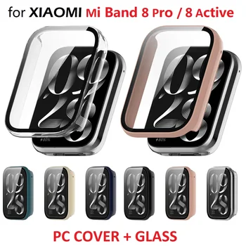 30PCS Tampa do PC para o Xiaomi Mi Banda 8 Pro/Banda 8 Active/ Redmi Bnad 2 Smartwatch Rígido pára-choques de Vidro Temperado Protetor da Tela o Caso