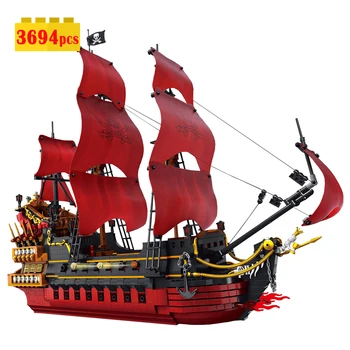 3694pcs Blocos de Construção do Navio de Pirata de Construção Definida para os Meninos MOC Criador Modelo de Barco Tijolos Pirat de Brinquedos para Crianças de Presente