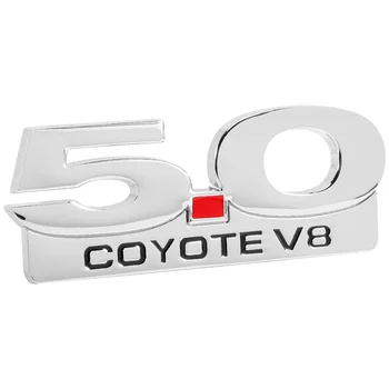 5.0 Coyote V8 Emblema para 11-14 Ford Mustang F150 F250 F350 Chrome Lado do Corpo Fender Emblemas Adesivo Decalque Emblema da Placa de identificação