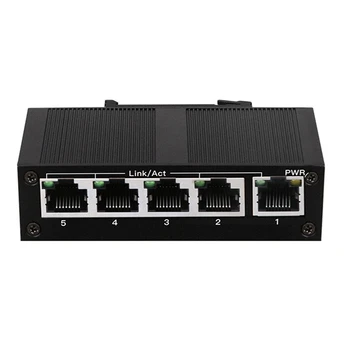 5 Porta 100Mbps Switch de Rede Ethernet Industrial de Grau Comutador não gerenciado de Trilho Tipo de Rede Industrial Divisor de Plug UE