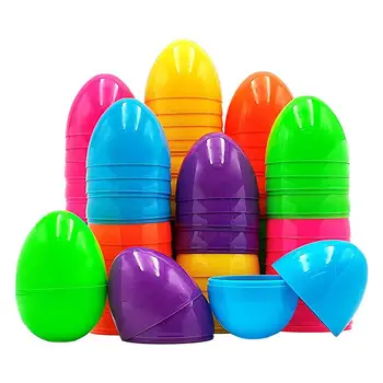 50pcs Vazio Ovos de Páscoa Preenchíveis Crianças Brinquedo Doces de Presente Colorido de Plástico de Ovos de Páscoa Decoração 2024 Festa de Páscoa E Ovos de Páscoa