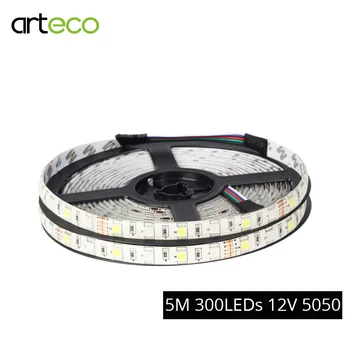 5M 12V 5050 Conduziu a Luz de Tira 60leds/m Fita de Diodo Emissor de Luz Branco branco Quente Led Strip RGB Impermeável de LED RGBW Fita Fita