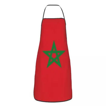 A Bandeira De Marrocos Avental para Mulheres Homens Unisex Bib Cozinhar Cozinha Tablier Cozinha Chef de Jardinagem