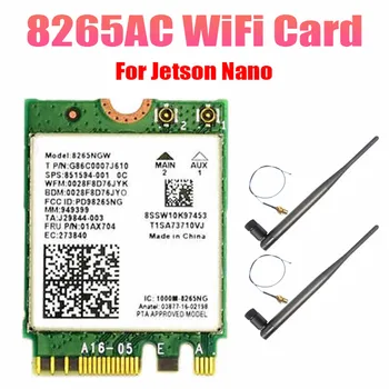 AC8265 Placa WiFi+6DB de Antena da Placa de Rede para Jetson Nano 300Mbps+867Mbps de 2.4 GHz, 5 ghz Dual Band NGFF BT4.Módulo 2