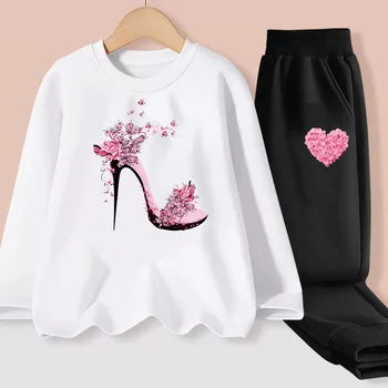 Aimi Lakana Meninas de Moda Ternos Borboleta Sapatos de Design de T-shirt Bebê Manga Longa Vestuário 2 Conjuntos de peças Tops +Calça