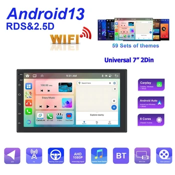 Android 13 7 polegadas auto-Rádio de 2 Din sem Fio Carplay Android Auto GPS de Navegação Multimédia MP5 Player FM Bluetooth 4G+64G