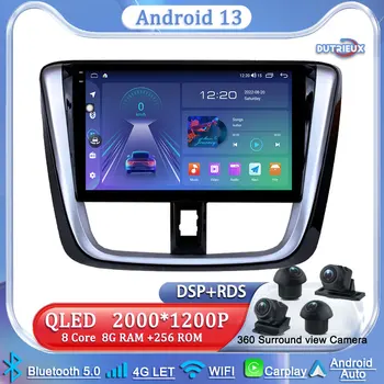 Android 13 Para Toyota Yaris 2016-2019 Chefe da Unidade Multimédia Monitor de Tela de Toque do Rádio Estéreo Leitor de Vídeo de TELEVISÃO de Carro GPS de Navegação