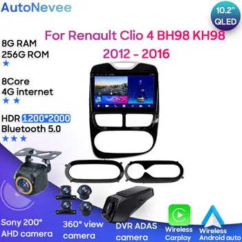 Android Multimídia Para Renault Clio 4 BH98 KH98 2012 - 2016 som do Carro CPU Rádio QLED Jogador de Navegação BT QLED Tela Traço Cam