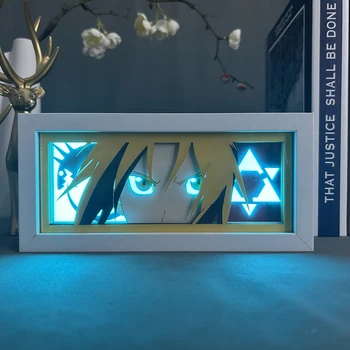 Anime Caixa De Luz Fullmetal Alchemist Edward Elric Rosto Do Jogador Decoração Do Quarto Do Mangá De Corte De Papel Conduziu A Lâmpada Da Noite De Fullmetal Alchemist