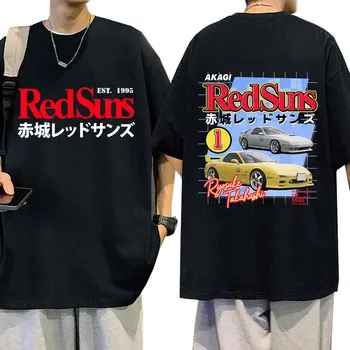Anime Initial D AE86 Deriva Akagi RedSuns T-Shirt Takumi Fujiwara Skyline R34 GTR JDM Carro de Corrida Oversized T-shirts, Tops Streetwear