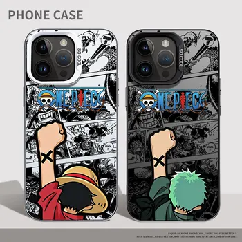 Anime Original D-Luffy Caso de Telefone para o iPhone XR 15 Pro Max 13 11 12 Pro X 14 Plus XS Max TPU Silicone S-Aqueles Pedaços de Capa Mole