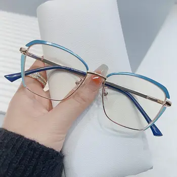 Anti-Luz azul de Olhos de Gato de Óculos de Mulheres Impressos Coloridos Praça Óculos Homens de Jogos de Computador e Óculos de Leitura Ótica Óculos