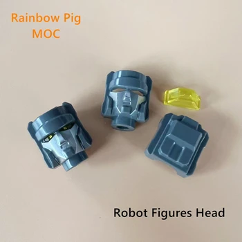 Arco-íris de Porco MOC Partículas Robô Figuras Cabeça para Blocos de Construção a Granel Modelo de Peças DIY Reúne Tecnologia Educacional Peças de Brinquedo de Presente