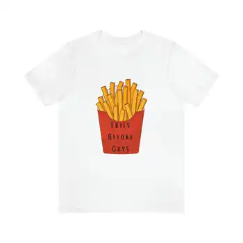 Batatas fritas Antes de Caras T-shirt Engraçada