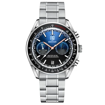 BENYAR 2023 Lua Nova de Luxo Cronógrafo de Quartzo Homens Relógios Esportes Impermeável Relógio Automático Para os Homens Luminoso do Relógio Reloj Hombre