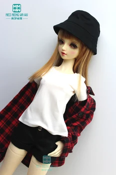 BJD boneca roupas para 58--60cm 1/3 BJD DD SD Brinquedos Esférica comum boneca Casual vermelho, camisa xadrez manga da t-shirt