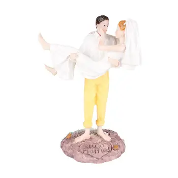 Bolo De Casamento Topper Pequena Escultura De Resina Boneca Miniatura Exclusivo Pessoas De Cena