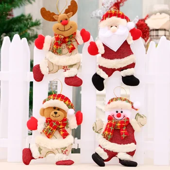 Bonito Papai Noel, Boneco de neve Elk Suspensão da Decoração da Árvore de Natal de Pelúcia Boneca Pingente Feliz Enfeite de Natal para a Decoração Home