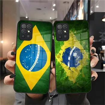 Brasil Bandeira Brasileira Caso de Telefone de Vidro Para Huawei P40 P50 P20 P30 Plus Lite Companheiro 40Pro 30 20 Nove 9 8 7 Pro Tampa