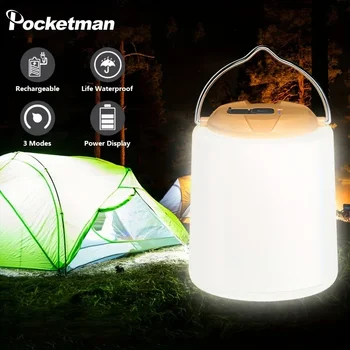 Camping LED Lanterna com Gancho Recarregável USB Tenda Noite de Luz de Emergência, Luz Brilhante Super Acampamento de Luz Luzes de Suspensão