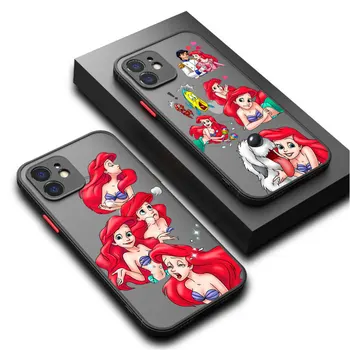 Case para Apple iPhone 14 Pro Max XS X SE XR Pro 15 13 11 Pro 7, 6S 8 + 12 Mini Disney Cinderela Ariel Princesa de Luxo Capa