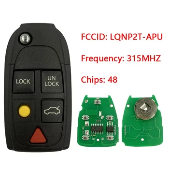 CN050016 5Buttons 31253386, 8688799 Para a Volvo S80 S60, V70 XC70 XC90 2004-2015 Flip-Chave Remoto FCCID: LQNP2T-APU ID48 315Mhz