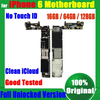 Completo Desbloqueado placa-mãe Para o iPhone 6 placa-Mãe Com Toque ID / Sem Toque ID do Original de 100% Bom Testado Prato Limpo iCloud