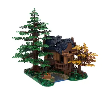 Construção Modular: Belo Lago Casa com Árvore de 1909 Peças MOC Construir