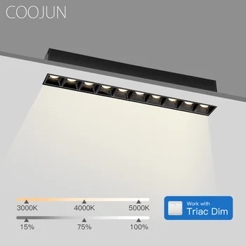 COOJUN Triac pode ser escurecido LED 5W 10W 15W sem aro Recesso Holofotes Kits Linear Simples, a Lâmpada do Teto Profundo Anti-reflexo Moderno emissor de luz Downlight