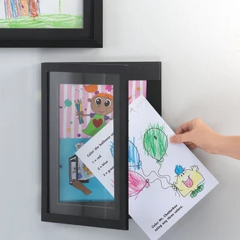 Crianças a Arte Quadros Abertura Frontal de Vidro Temperado de Desenho Pintura Fotografia Titular Cartaz Tampa de Artesanato, Quadro de Arte Cabide de DIY, Decoração da Parede