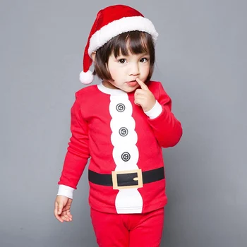 Crianças De Pijama Conjuntos De Bebê Meninas Meninos De Pijamas, Pijamas Filhos De Natal Elk Natal Santa Pijamas, Roupas De Algodão Casual Terno