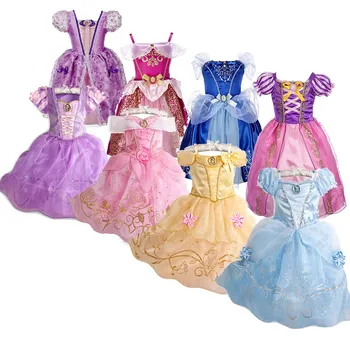 Crianças Princesa De Festa A Fantasia, Fantasia Flor Vestido Novo 2024 De Natal, De Aniversário, Carnaval Vestir Rapunzel Belle Disfarçar Vestido