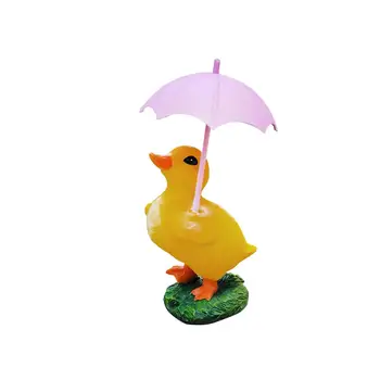 Criativo Pato Segurando Guarda-chuva Figura Atraente, Realista Realista Pato Esculturas para o Pátio Quintal de Casa ao ar livre, Decoração