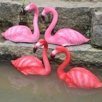 Cross-Border Supply Flutuante Flamingo Enfeite A Superfície Da Água Decorações De Tanque De Peixes Do Aquário Decorações Das Aves Aquáticas Artesanato De Resina
