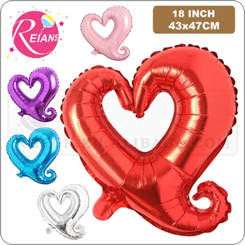 De 18 polegadas Hélio Ocos em Forma de Coração Balões Folha para o dia dos Namorados/Festa de Casamento, decoração de tamanho grande coração vermelho do chuveiro de bebê decoração