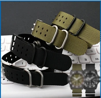 De Nylon, correia de relógio 22mm 23mm Exército Verde Pulseira impermeável Para luminox Seiko Lona watchbands moda Pulseira bracelete dos Homens