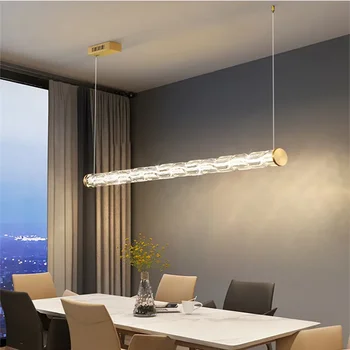 Designer italiano LED Candelabro de Vidro de Longa Restaurante Pingente de Luz, Mesa de Escritório Barra de Exposições do Hotel Modelo de Sala de Lâmpada de Suspensão