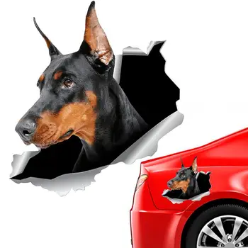 Engraçado Cão Cabeça No Crack Decalques Adesivo de Carro de Moto Carro-janela Decorativa Bens Adesivo de Carro Geladeira Cão Crack Adesivo