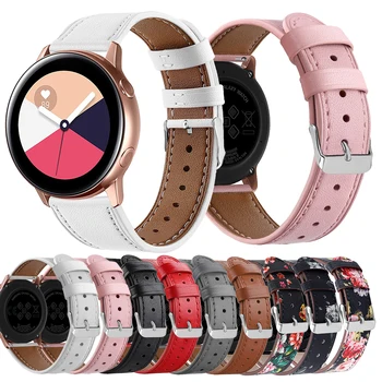 Essidi 20 mm, Pulseira de Couro Para Samsung Galaxy Watch Active 2 Bracelete Banda de Loop Para Samsung Galaxy Watch 42mm 3 41 4 5 40 44mm